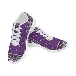 Purple Bandana Women-White Women’s Running Shoes (Model 020)