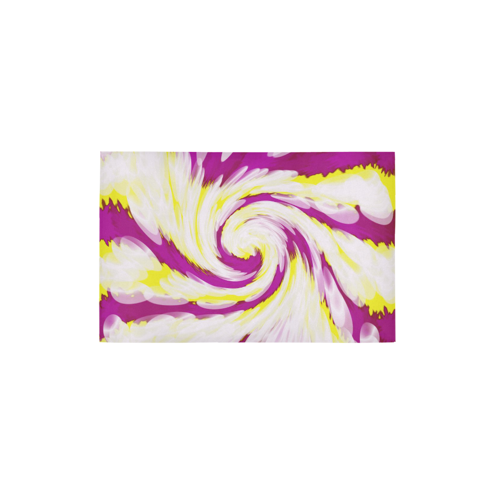 Pink Yellow Tie Dye Swirl Abstract Area Rug 2'7"x 1'8‘’