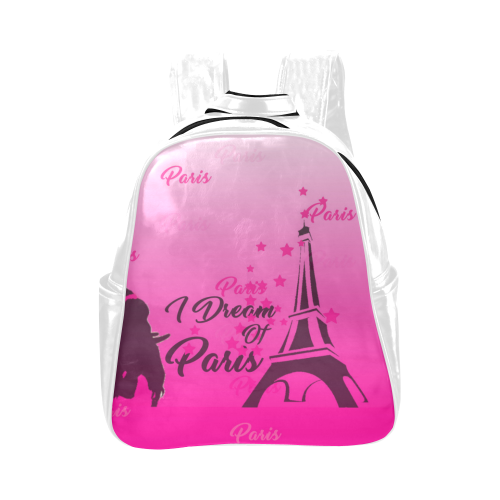 I Dream of Paris Bookbag Multi-Pockets Backpack (Model 1636)