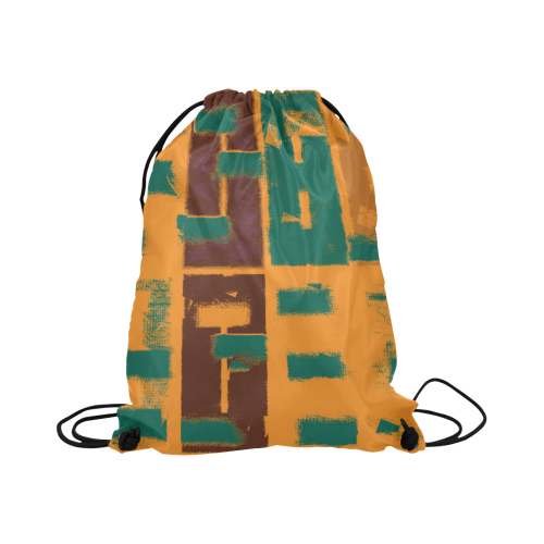 Orange texture Large Drawstring Bag Model 1604 (Twin Sides)  16.5"(W) * 19.3"(H)