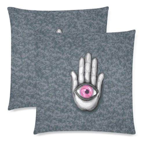 Evil Eye Custom Zippered Pillow Cases 18"x 18" (Twin Sides) (Set of 2)
