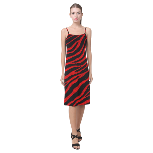 Ripped SpaceTime Stripes - Red Alcestis Slip Dress (Model D05)