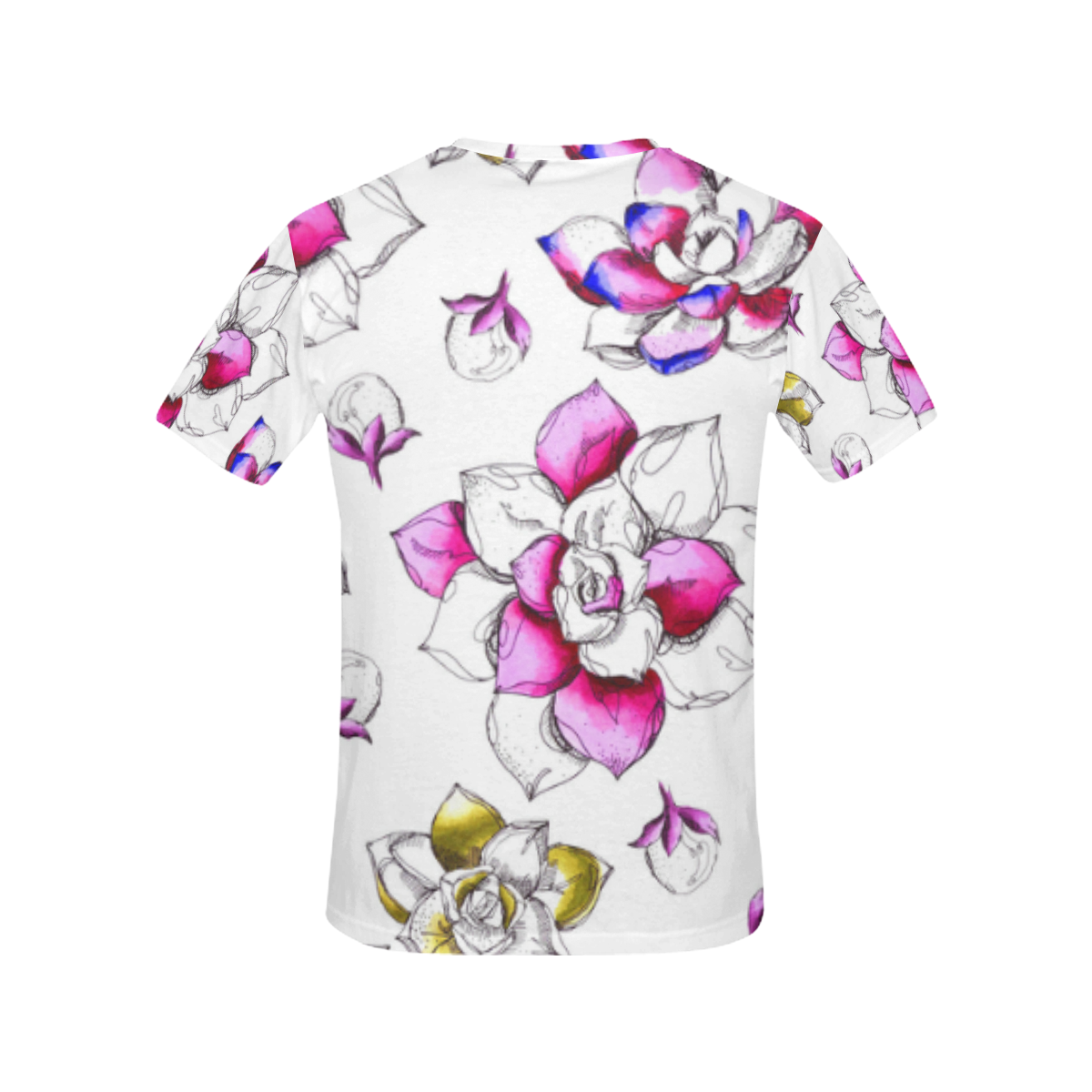 floral pink All Over Print T-Shirt for Women (USA Size) (Model T40)