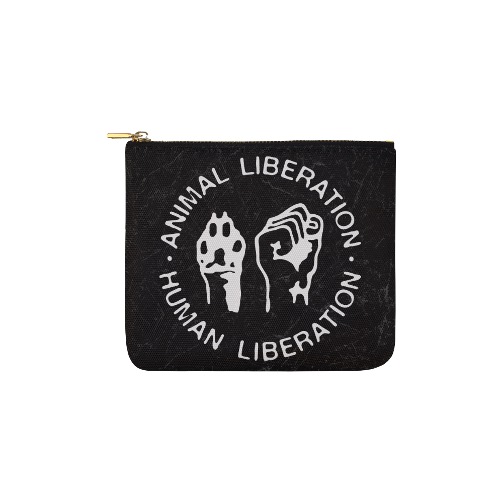 Animal Liberation, Human Liberation Carry-All Pouch 6''x5''