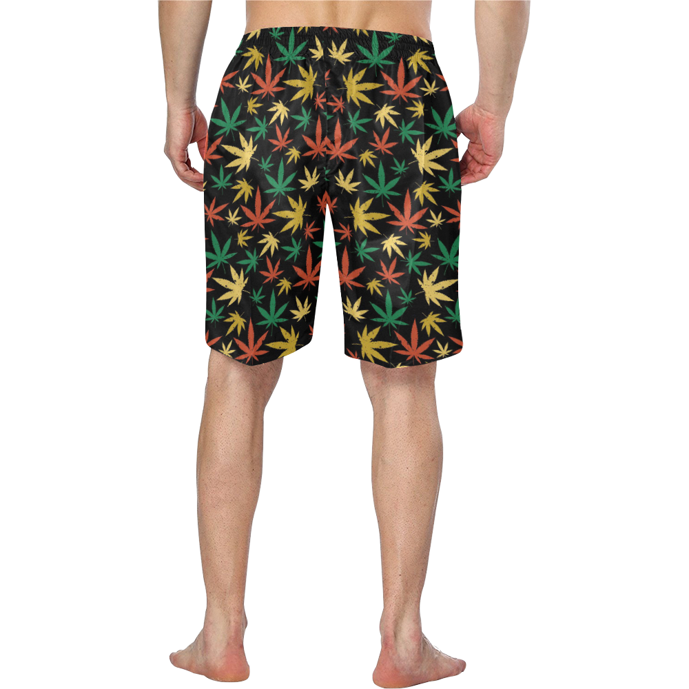 Cannabis Pattern Men's Swim Trunk (Model L21)