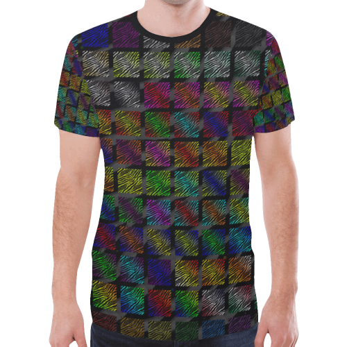 Ripped SpaceTime Stripes Collection New All Over Print T-shirt for Men (Model T45)