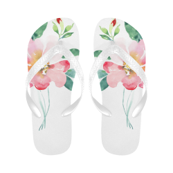 watercolor rose Flip Flops for Men/Women (Model 040)