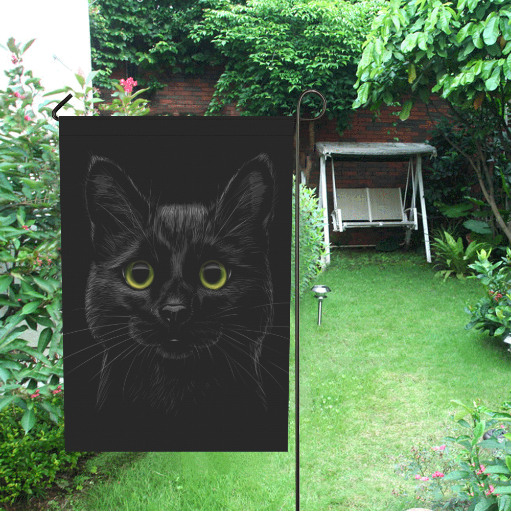 Black Cat Garden Flag 28''x40'' （Without Flagpole）