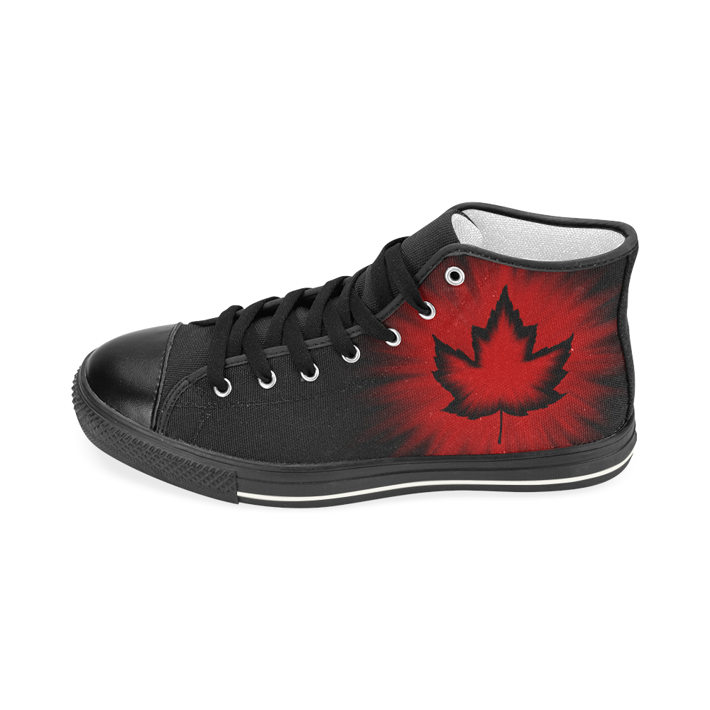 Black Canada Souvenir Sneaker Shoes Men’s Classic High Top Canvas Shoes (Model 017)