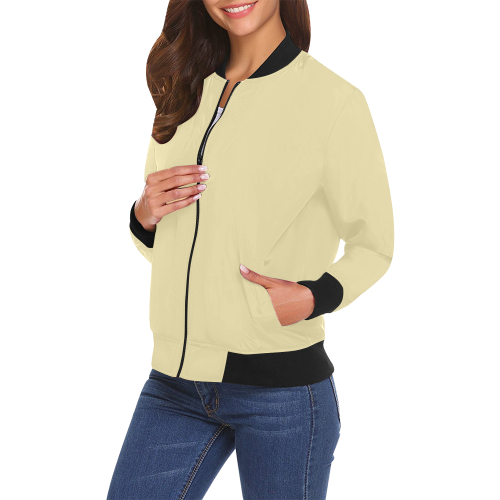 color vanilla All Over Print Bomber Jacket for Women (Model H19)