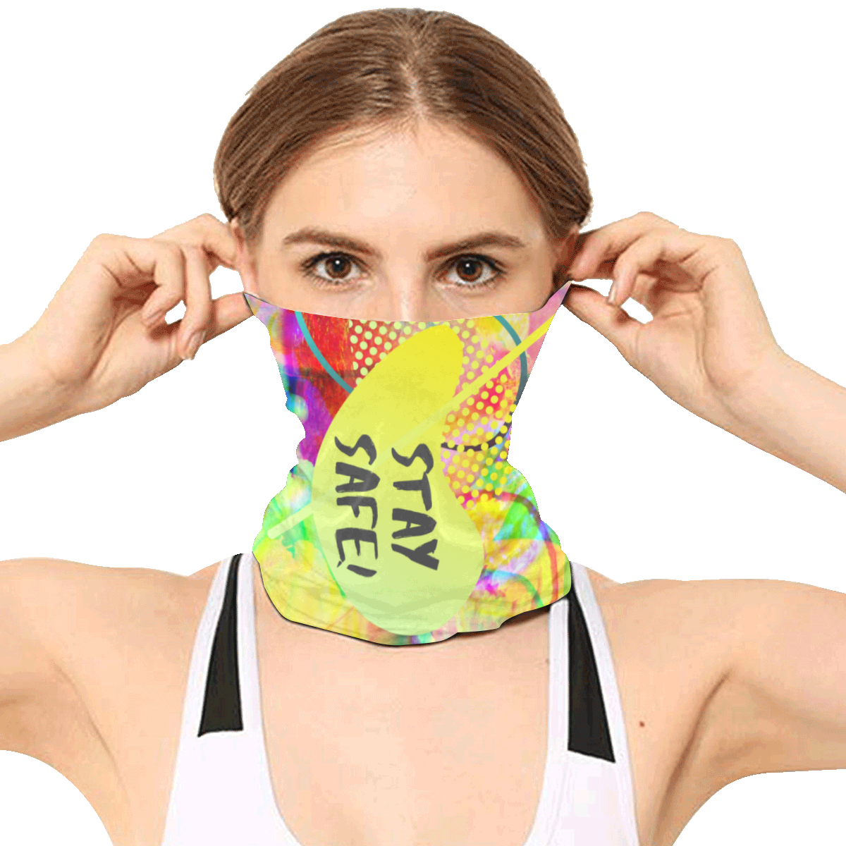 Stay safe - glitch - Summer fun edition Multifunctional Headwear