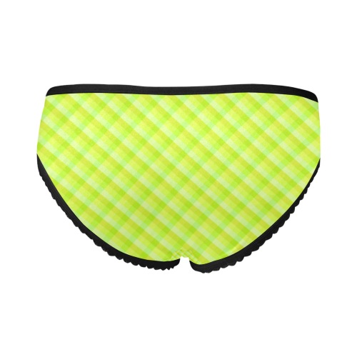 Yellow and green plaid pattern Women's All Over Print Girl Briefs (Model L14)