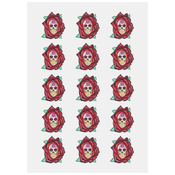 Skull Rose Personalized Temporary Tattoo (15 Pieces)