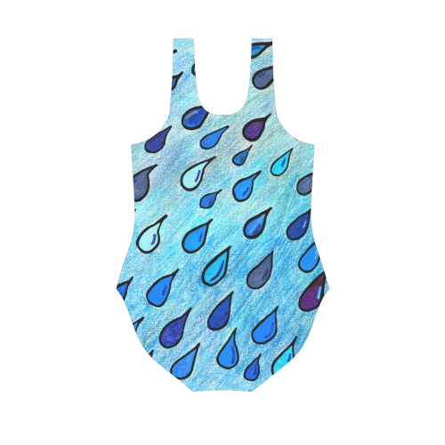 Raindrops Vest One Piece Swimsuit (Model S04)
