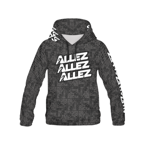 Allez Allez Allez Black All Over Print Hoodie for Men/Large Size (USA Size) (Model H13)