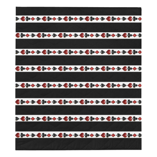 Playing Card Symbols Stripes Quilt 70"x80"
