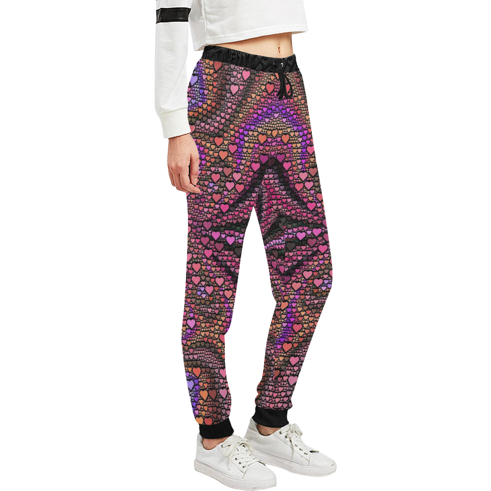 hearts everywhere B  by JamColors Unisex All Over Print Sweatpants (Model L11)