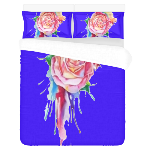 paint rose 3-Piece Bedding Set