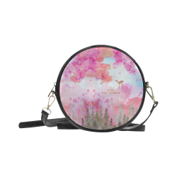 Little Deer in the Magic Pink Forest Round Sling Bag (Model 1647)