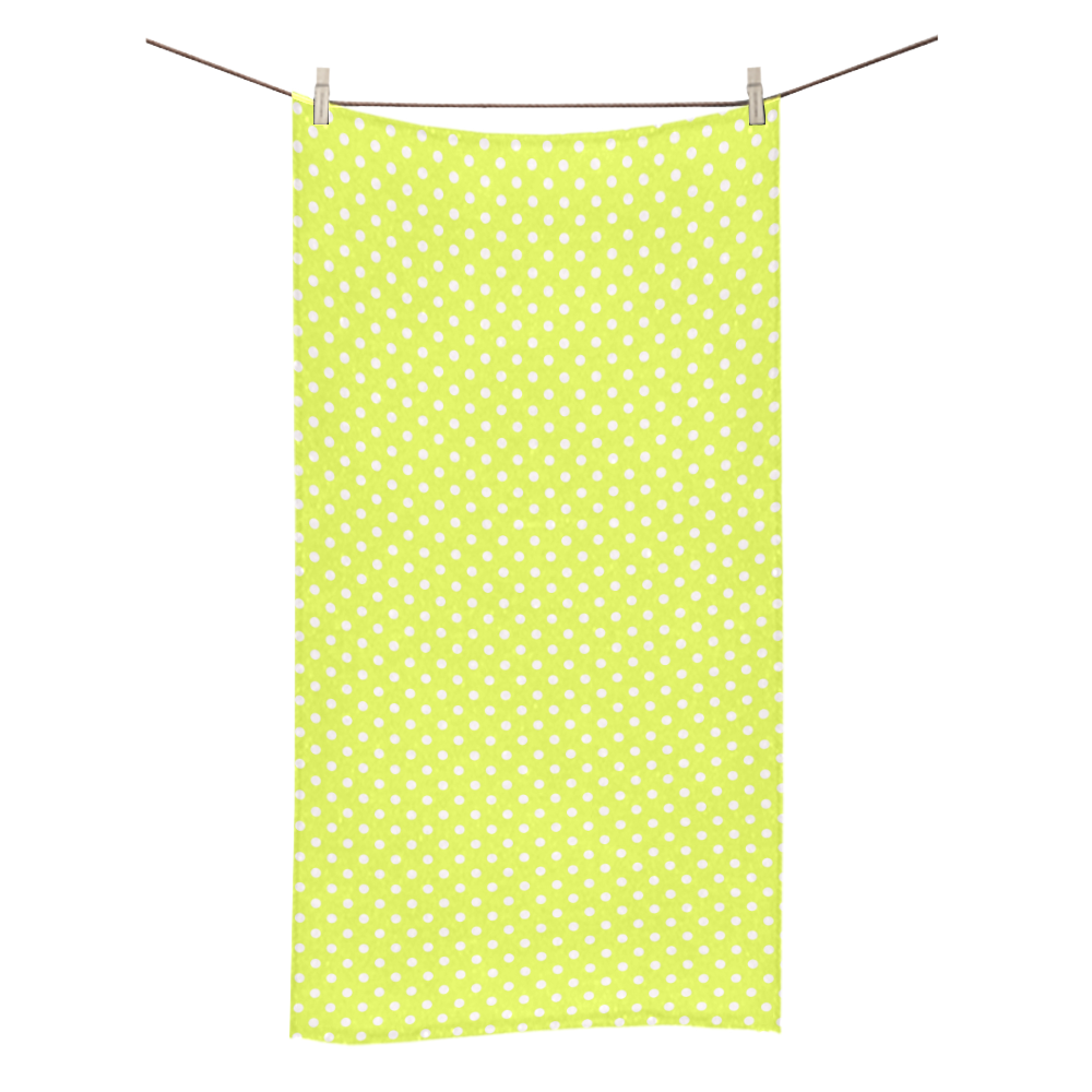 Yellow polka dots Bath Towel 30"x56"