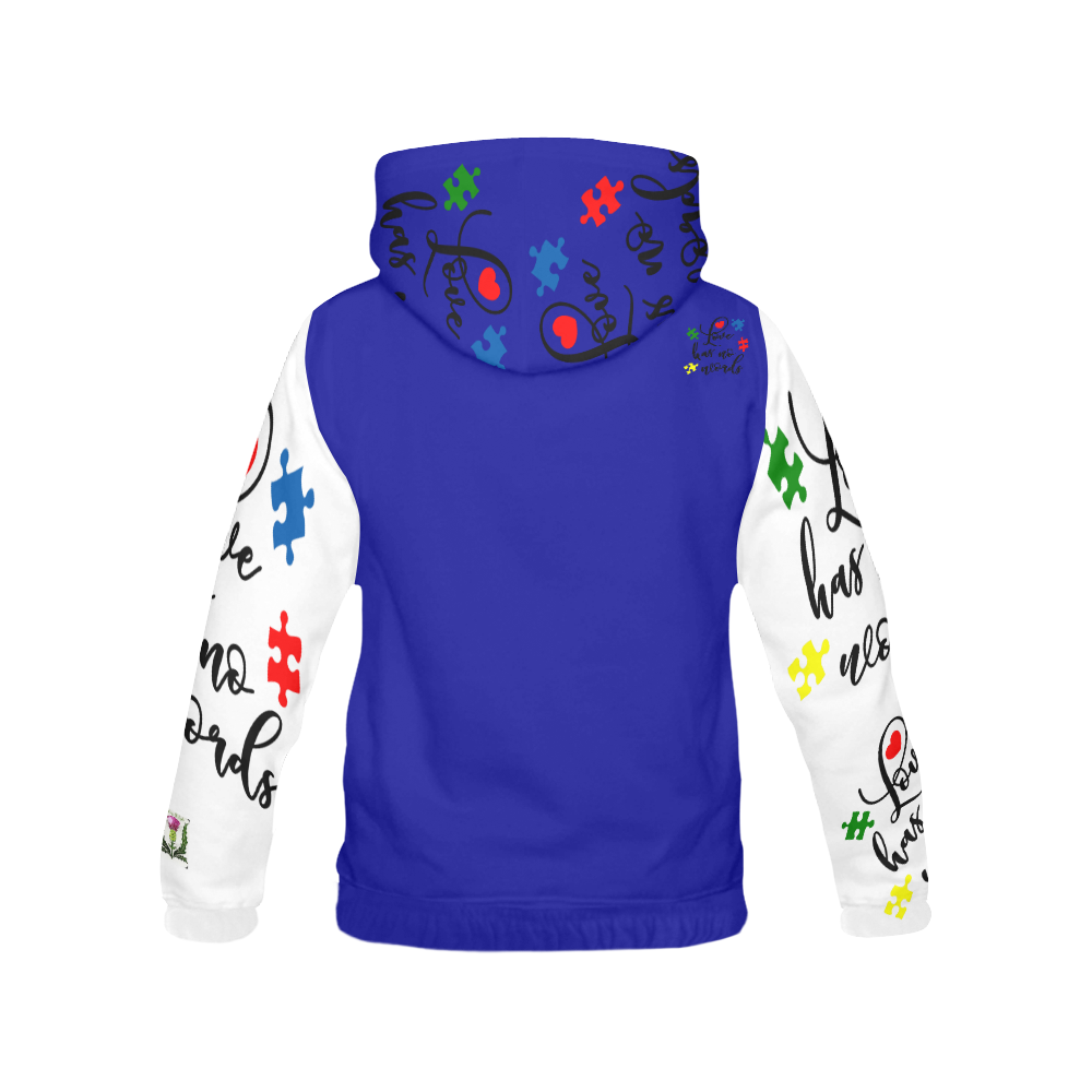 Fairlings Delight's Autism- Love has no words Men's Hoodie 53086Hh9 All Over Print Hoodie for Men (USA Size) (Model H13)