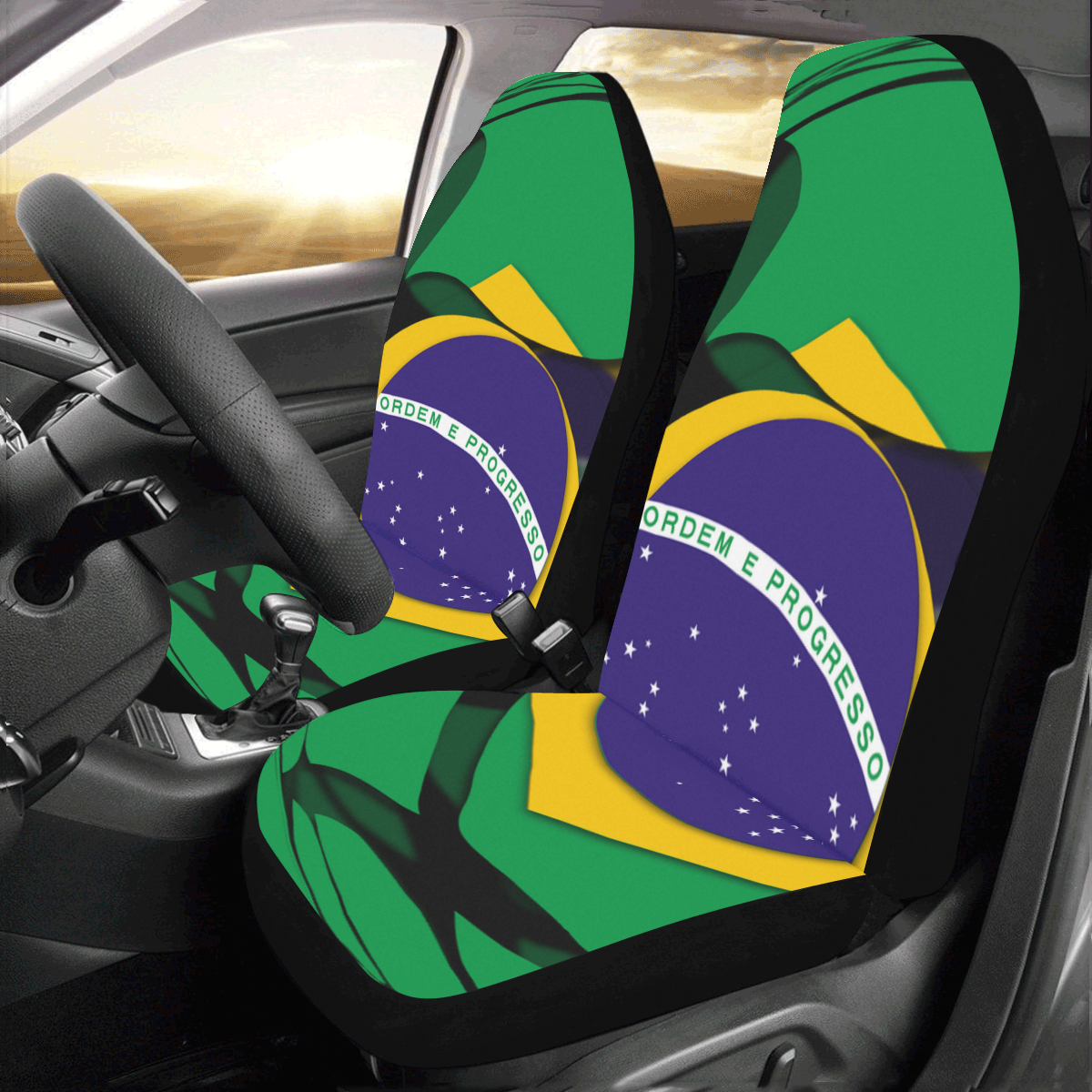 The Flag of Brazil Car Seat Covers (Set of 2)
