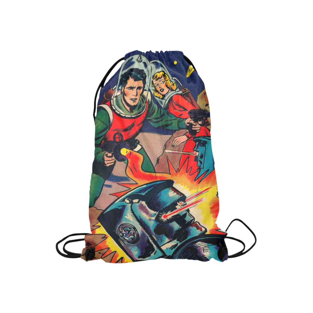 Battle in Space Small Drawstring Bag Model 1604 (Twin Sides) 11"(W) * 17.7"(H)