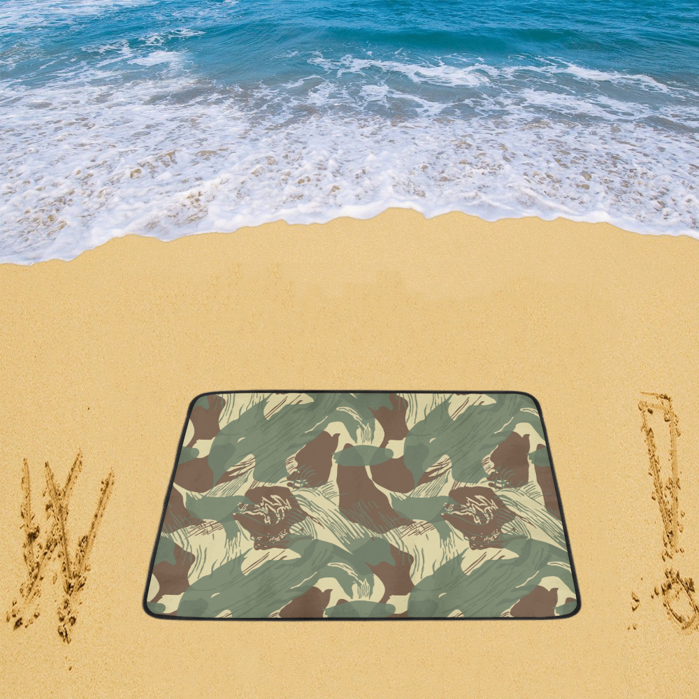 rhodeisan brushstroke camouflage Beach Mat 78"x 60"