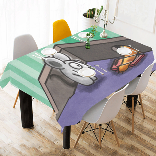Dumb Cat Cotton Linen Tablecloth 60" x 90"