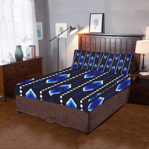 Blue Aztec 3-Piece Bedding Set