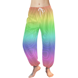 Groovy Pastel Rainbow Women's All Over Print Harem Pants (Model L18)