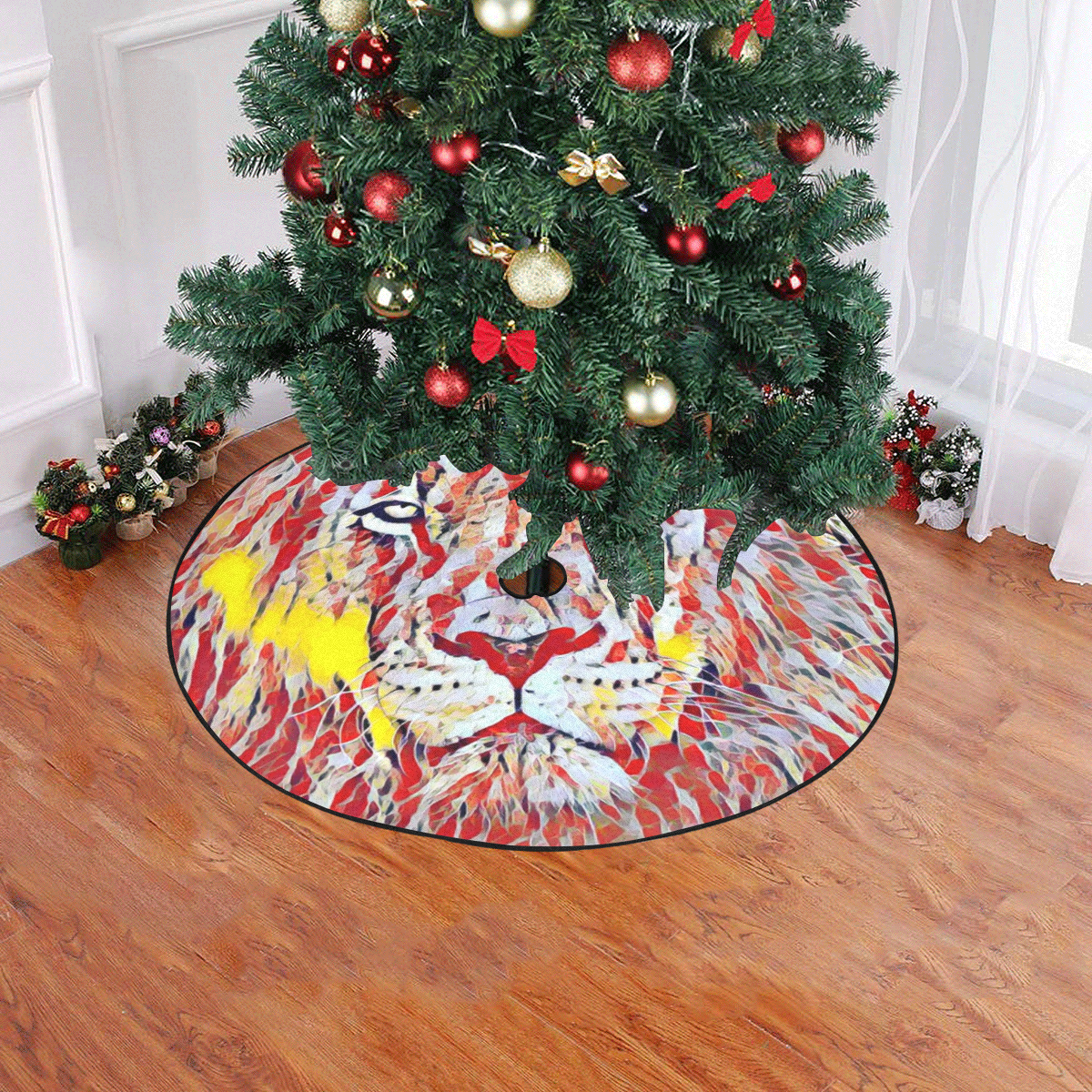 Lion of Judah Christmas Tree Skirt 47" x 47"