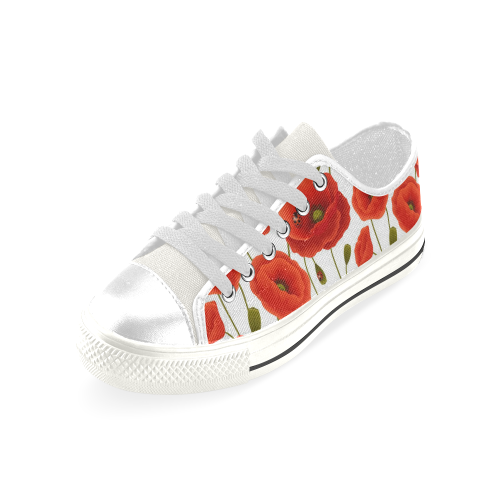 Poppy Pattern Low Top Canvas Shoes for Kid (Model 018)
