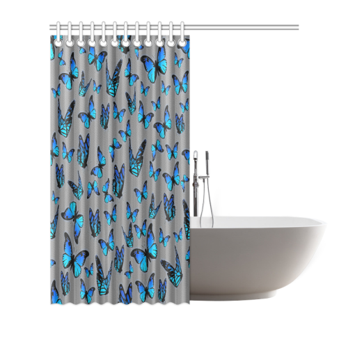 blue butterflies Shower Curtain 72"x72"