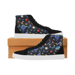 Galaxy Universe - Planets, Stars, Comets, Rockets Capricorn High Top Casual Shoes for Men (Model 037)