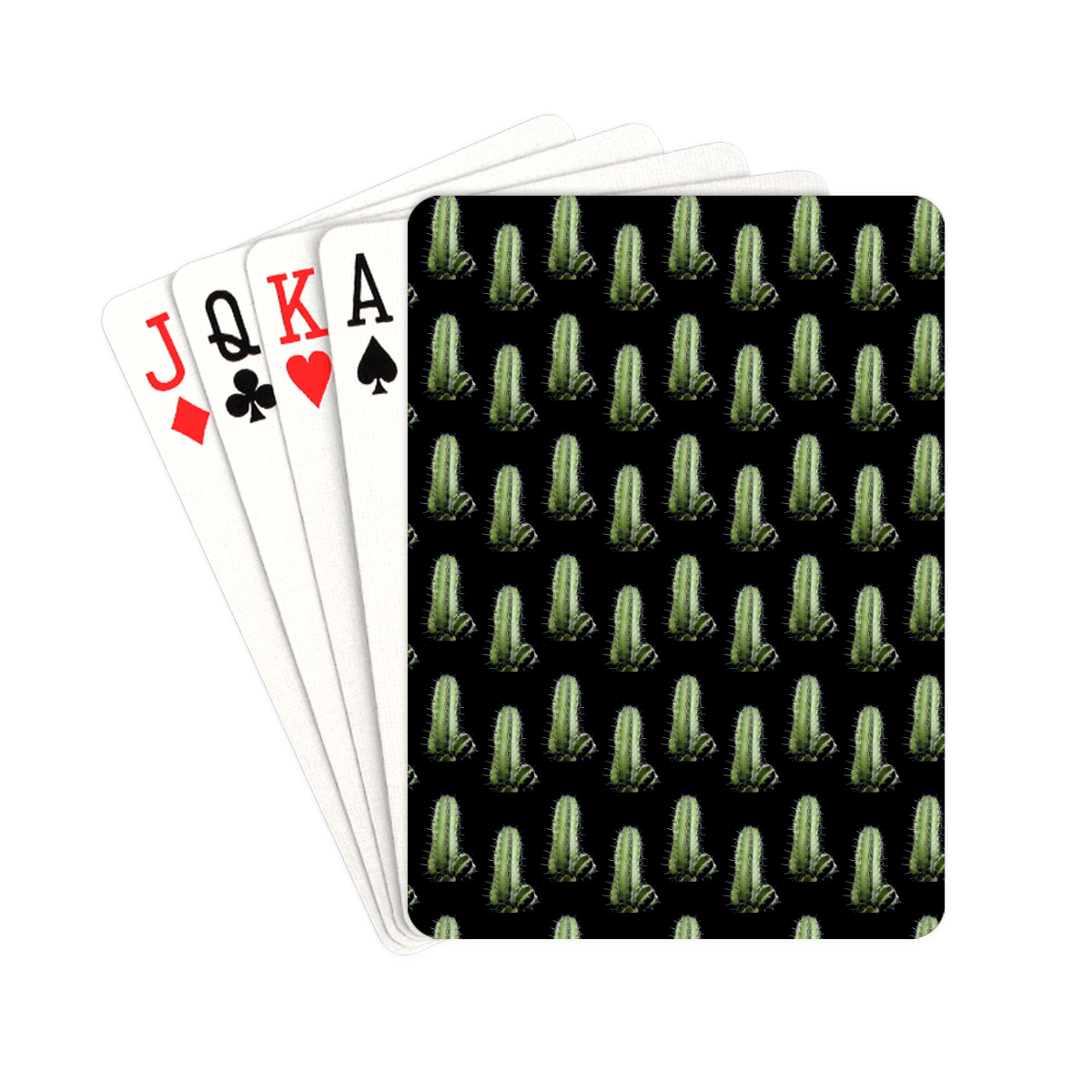 cactus black pattern Playing Cards 2.5"x3.5"