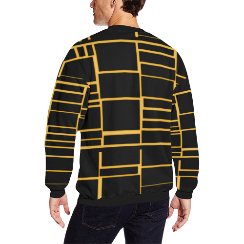 bee Men's Oversized Fleece Crew Sweatshirt (Model H18)