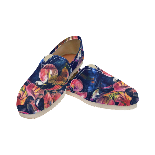 flowers #flowers #pattern Women's Classic Canvas Slip-On (Model 1206)