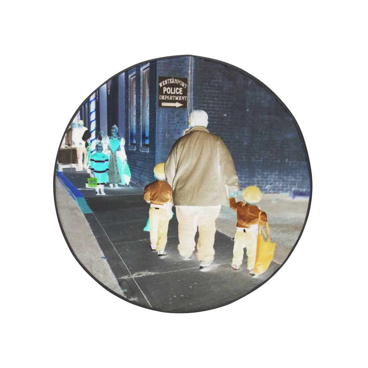 Ghosts roaming the street (black) 32 Inch Spare Tire Cover