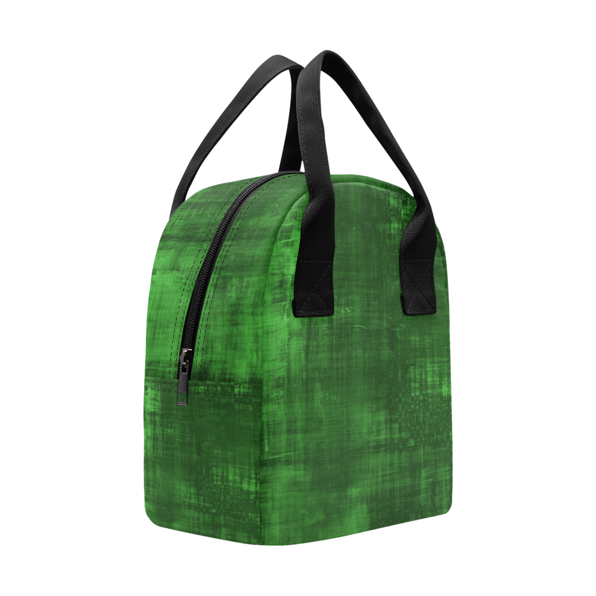 Green Grunge Zipper Lunch Bag (Model 1689)