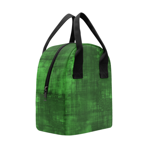 Green Grunge Zipper Lunch Bag (Model 1689)