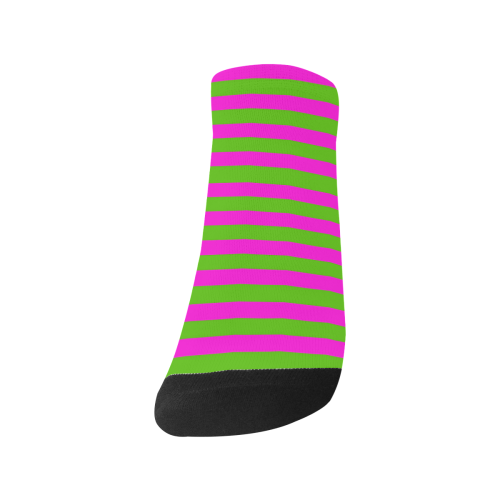 Pink Green Stripes Men's Ankle Socks
