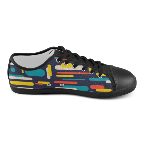 Colorful Rectangles Canvas Shoes for Women/Large Size (Model 016)
