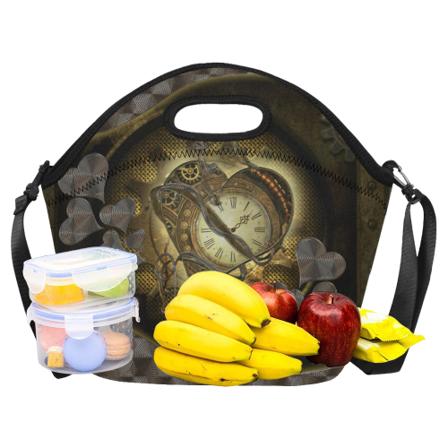 Awesome steampunk heart Neoprene Lunch Bag/Large (Model 1669)