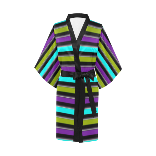 retro stripe Kimono Robe