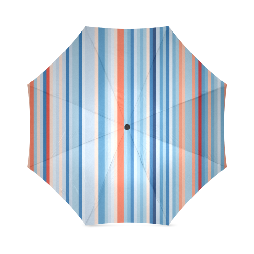 Blue and coral stripe 1 Foldable Umbrella (Model U01)
