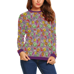 Hell-O-Ween All Over Print Crewneck Sweatshirt for Women (Model H18)