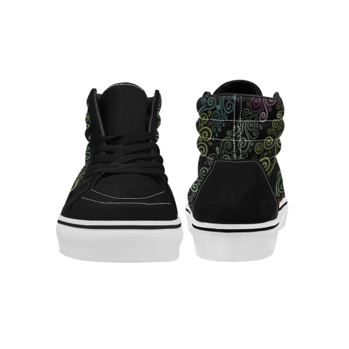 3D Psychedelic pastel rainbow Women's High Top Skateboarding Shoes (Model E001-1)