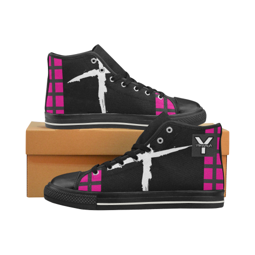 Meero Pink Women's Classic High Top Canvas Shoes (Model 017)