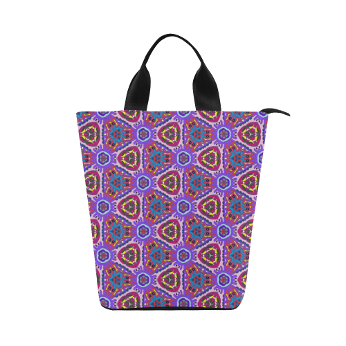 Purple Doodles - Hidden Smiles Nylon Lunch Tote Bag (Model 1670)
